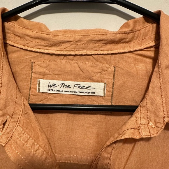 Free People Sheer Luck Button Down Lightweight Shirt in Wood Chimes Size XS - Picture 3 of 12